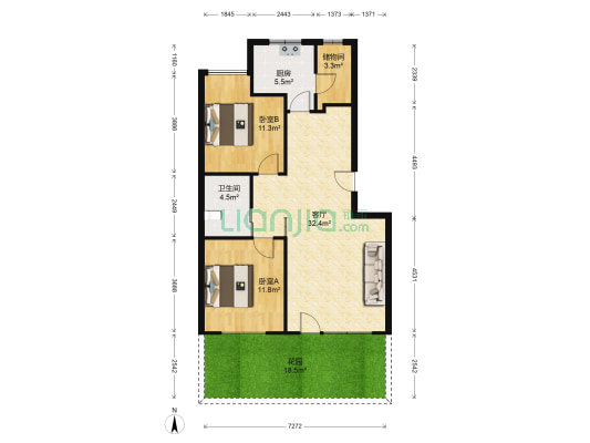 保利溪湖林语三期 2室1厅1卫 140平方