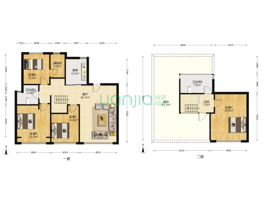 水色宜居 4室1厅2卫 89平方