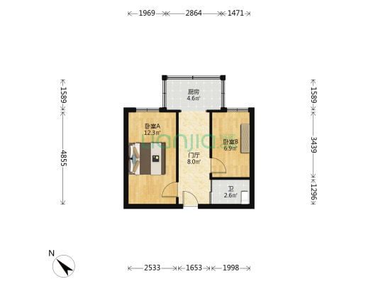 广电小区 2室0厅1卫 40平方
