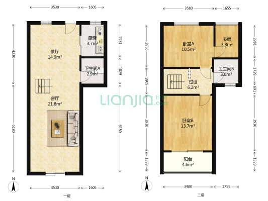嘉汇大厦 3室2厅2卫 59平方