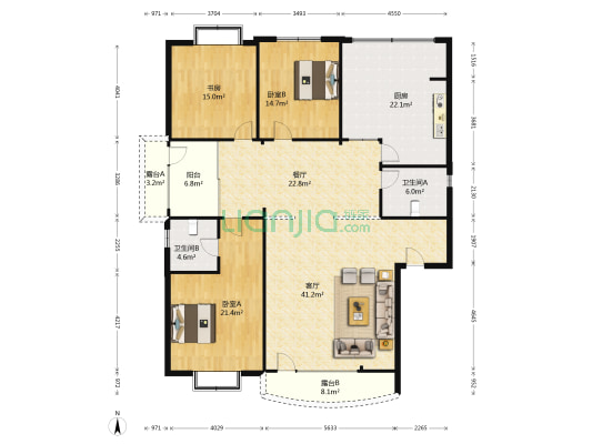 潭麟湾南区 3室2厅2卫 193平方