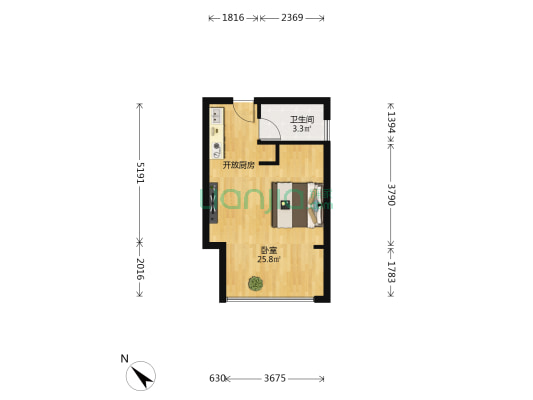 华发琴澳新城四季广场 1室0厅1卫 42平方