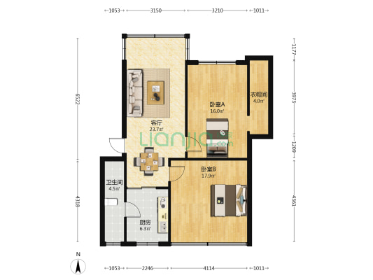 北坛里16号 2室1厅1卫 85平方
