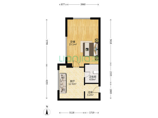 波斯曼国际酒店 1室1厅1卫 70平方