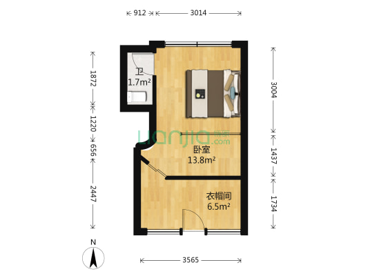 百花里 1室0厅1卫 32平方
