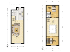 公园8090 精装修两居室 买一层带一层-涿州公园8090户型图