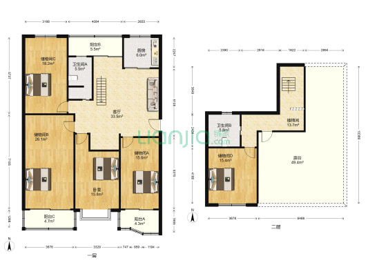 弘泽欣园 1室1厅2卫 199平方
