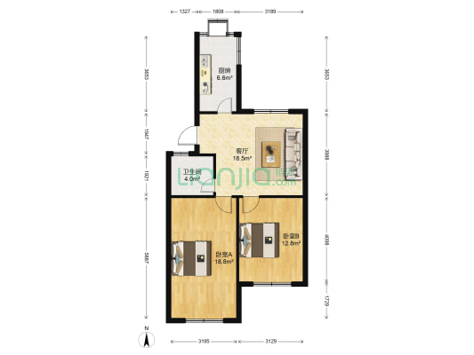 绿苑小区 2室1厅1卫 79平方