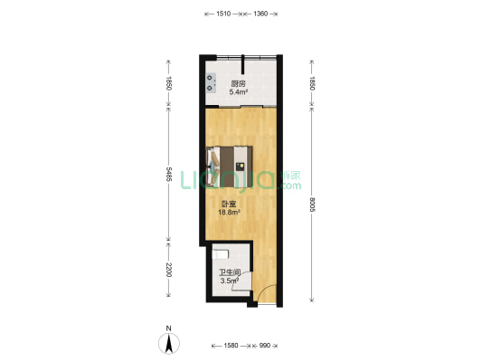 金色城市 1室0厅1卫 43平方