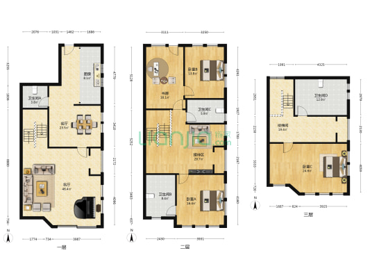 旭丽花园 4室2厅4卫 286平方