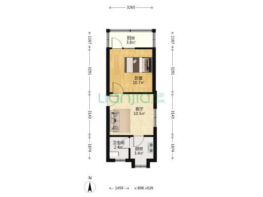 自治社区 1室1厅1卫 36平方