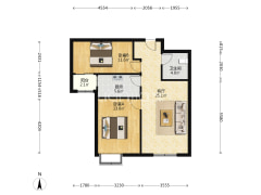 70年大产权，南向两居，中高楼层，视野好-涿州翡翠滨江户型图