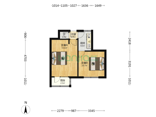 兰石家属院（郑家庄） 2室0厅1卫 38平方