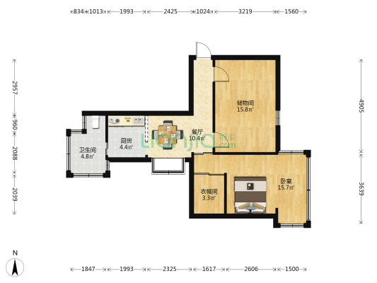 巡津街280号 1室1厅1卫 52平方