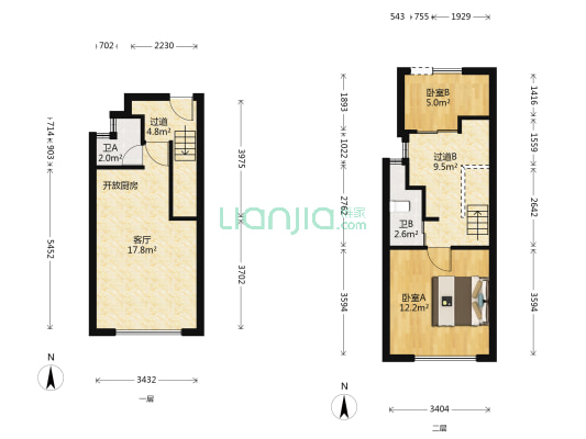 祥禾公社 2室1厅2卫 38平方