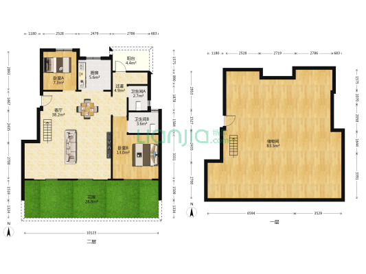 融侨星域 2室1厅2卫 205平方