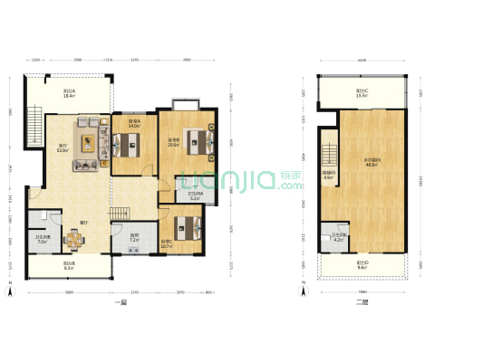 清枫丽舍 4室1厅3卫 153平方