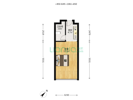 铭泰·建粤商务中心 1室0厅1卫 39平方