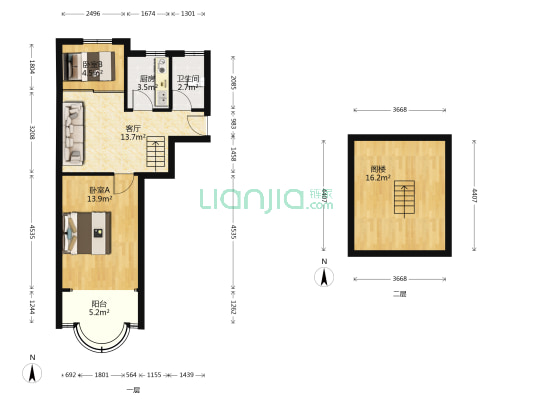 比胜庙巷13号 2室1厅1卫 55平方