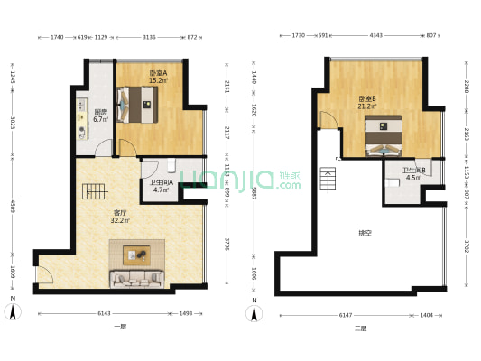 恒大珺睿 2室1厅2卫 102平方