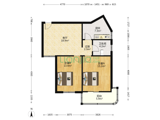 太白小区北区 2室1厅1卫 100平方