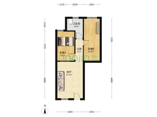 蒲行新村 2室1厅1卫 57平方