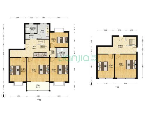 西新路15弄 6室1厅3卫 171平方
