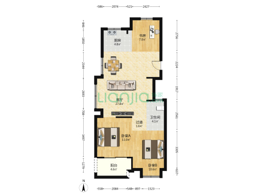 恒威悦宾湾 3室1厅1卫 88平方