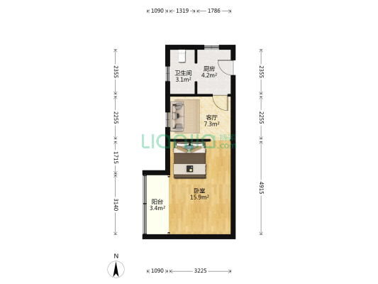 打虎山路6弄 1室1厅1卫 39平方