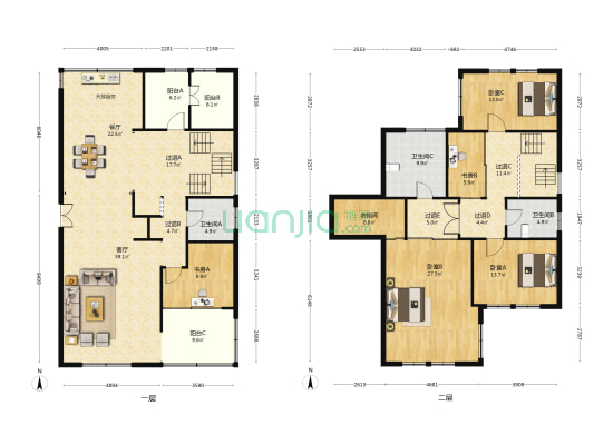 大宁揽翠艺墅 5室2厅3卫 264平方