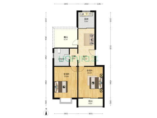 宏瑞御景 2室1厅1卫 96平方