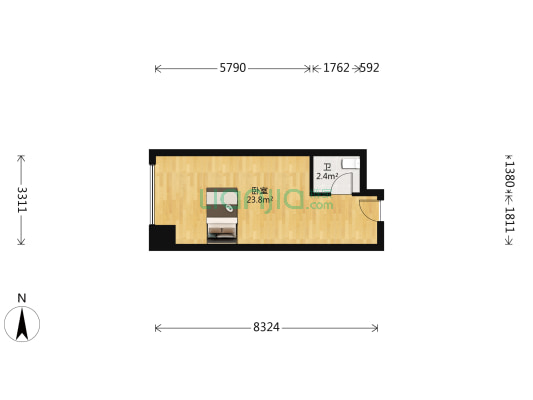 振浩大厦 1室0厅1卫 40平方