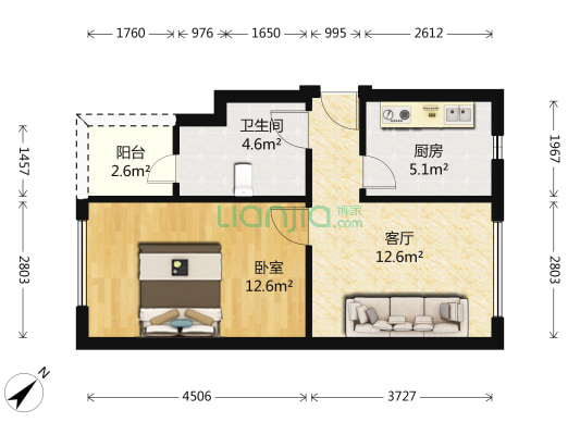 深圳市软件产业基地 1室1厅1卫 57平方