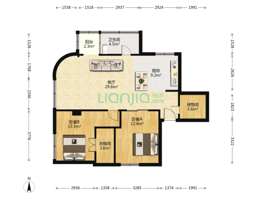 华昌大厦(鹿城区) 2室1厅1卫 98平方