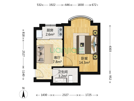 文华园 1室1厅1卫 40平方