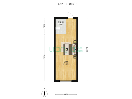 阳光城花满墅 1室0厅1卫 42平方