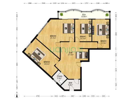 兴禅寺街12号 1室0厅1卫 146平方