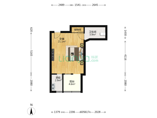 皮裘公寓 1室0厅1卫 48平方