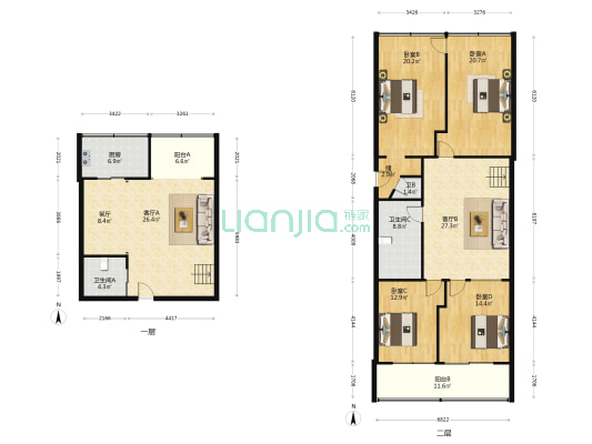 泽鑫寓 4室3厅3卫 224平方