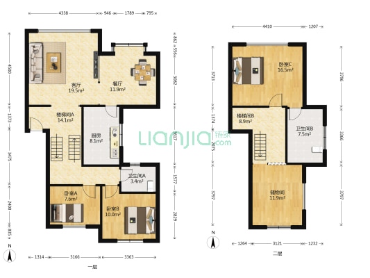 怡馨苑 3室2厅2卫 155平方