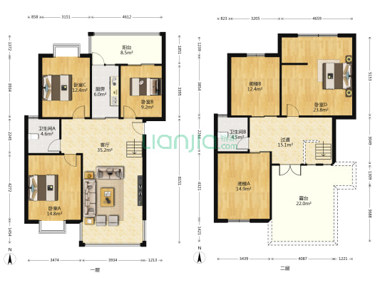 红岭御苑 4室1厅2卫 99平方