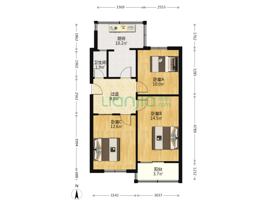 煤仓街5号院 3室0厅1卫 72平方
