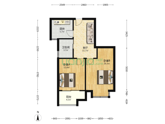 八斗路 2室1厅1卫 70平方