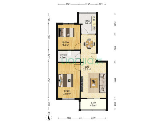 火车站南路161-165号 2室1厅1卫 62平方