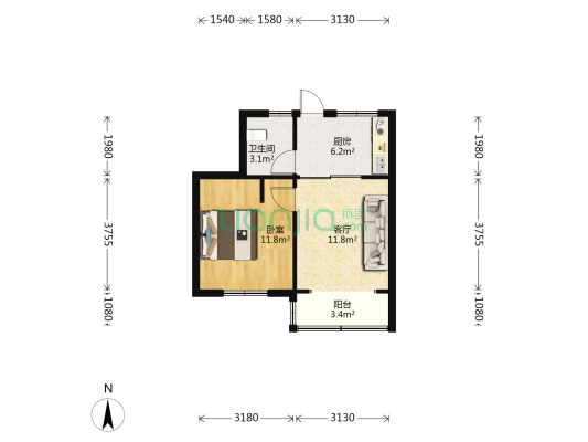 襄阳南路452弄 1室1厅1卫 45平方