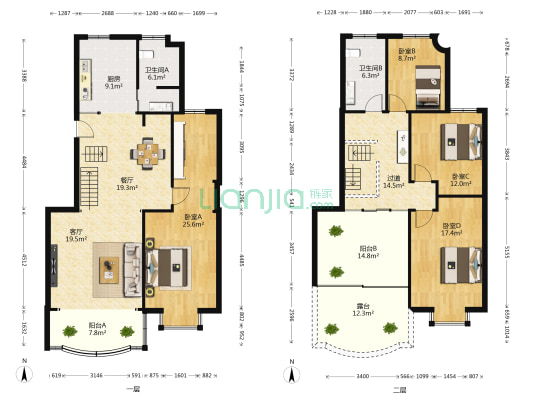 江南都市花园 4室2厅2卫 177平方
