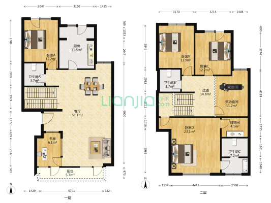 中海安德鲁斯庄园东区 6室1厅3卫 246平方