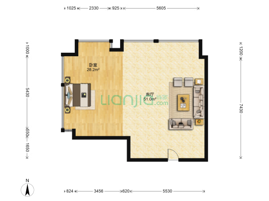 奥园商业广场 1室1厅0卫 126平方