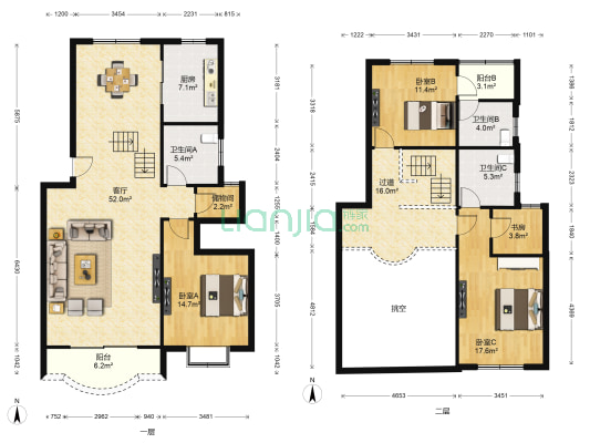 御锦城 4室1厅3卫 188平方
