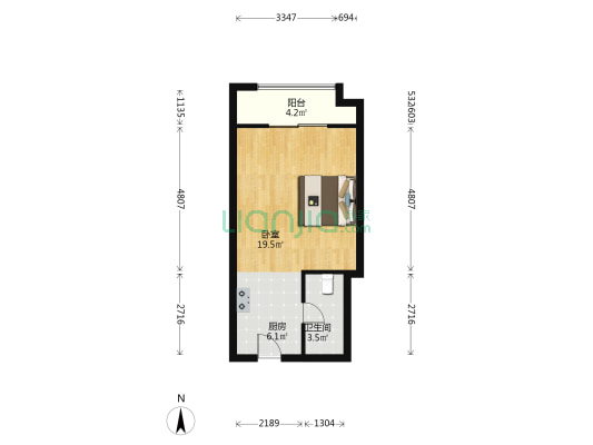 郑州金马凯旋·金马公馆 1室0厅1卫 48平方